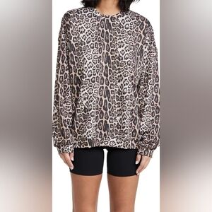 NWT: Onzie Boyfriend Leopard Print Sweatshirt